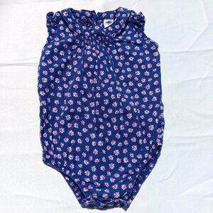 Oshkosh B'gosh Baby Girl Floral Romper Sleeveless Bubble 9M Purple Pink White